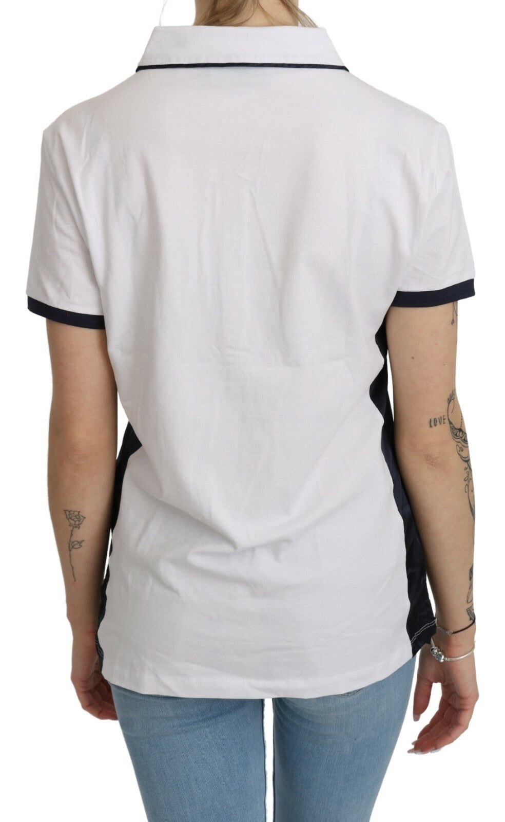 Cotton White Collared Short Sleeve Top - ventzia