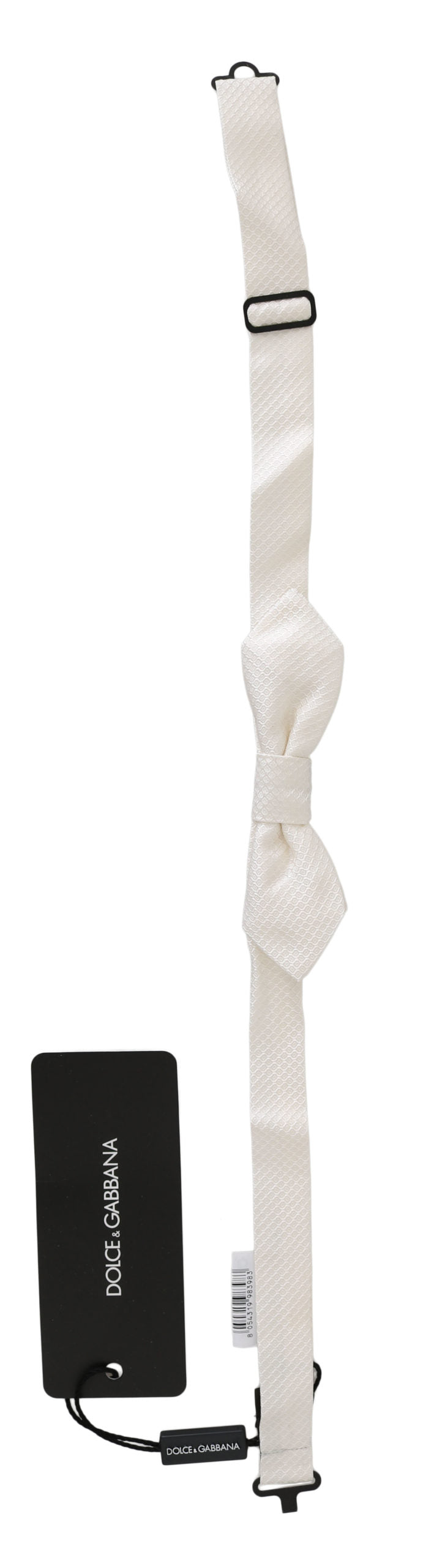 Elegant White Silk Bow Tie - ventzia