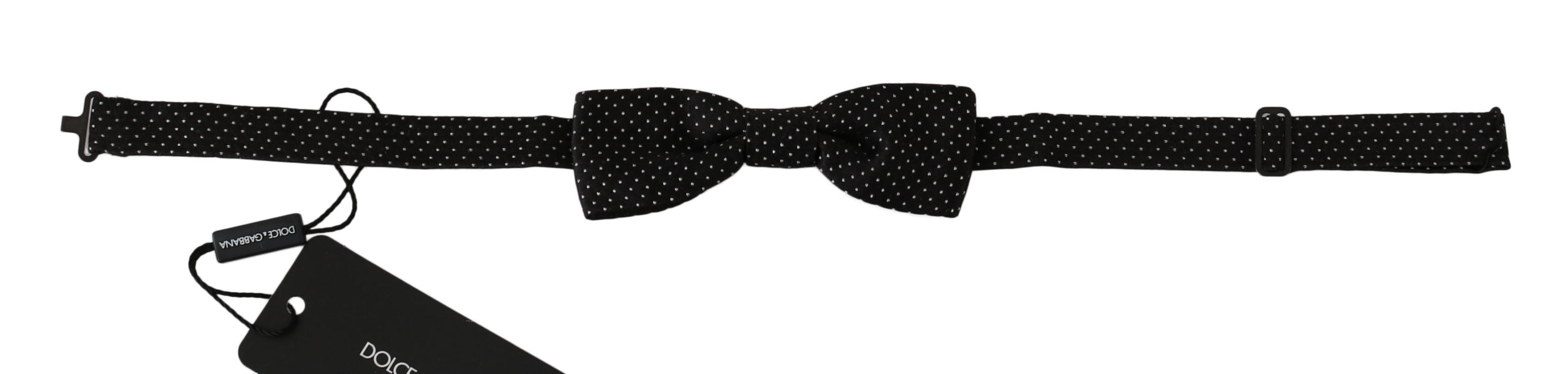 Elegant Black Polka Dot Silk Bow Tie - ventzia