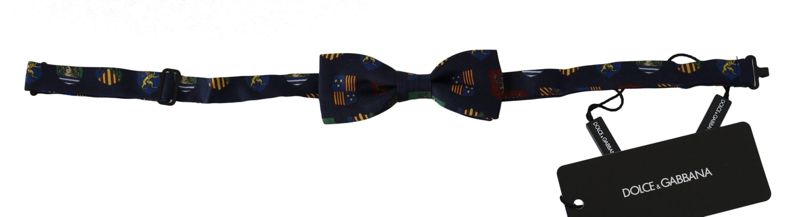 Exquisite Silk Bow Tie in Blue Flags Print - ventzia
