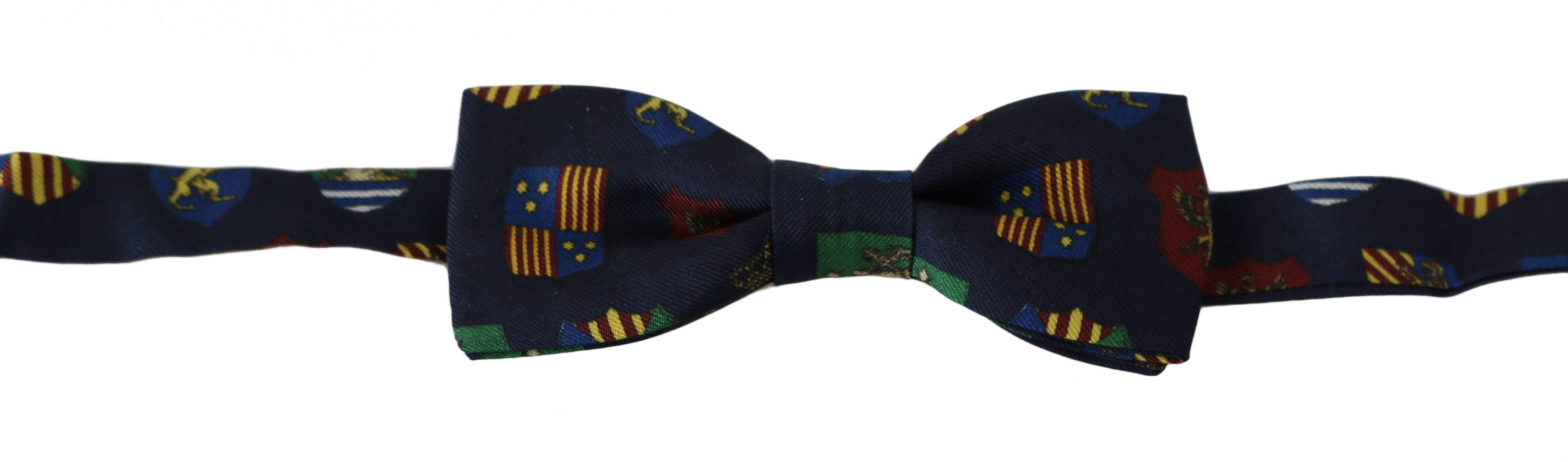 Exquisite Silk Bow Tie in Blue Flags Print - ventzia