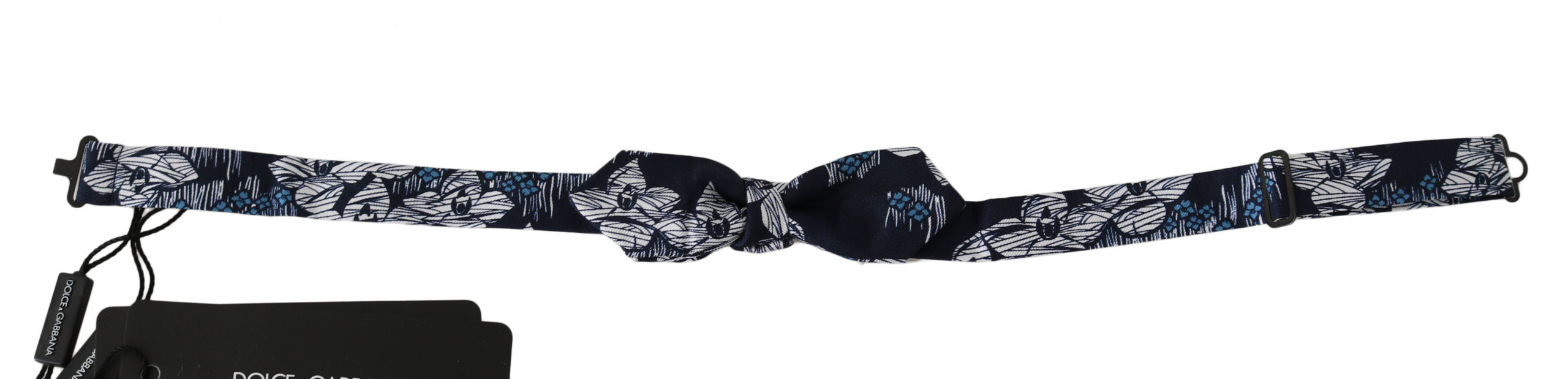 Elegant Navy Silk Bow Tie - ventzia