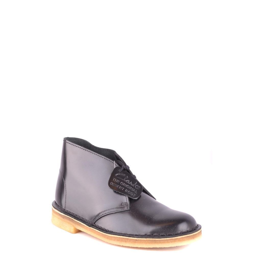 Black Leather Lace-Up Boots - ventzia