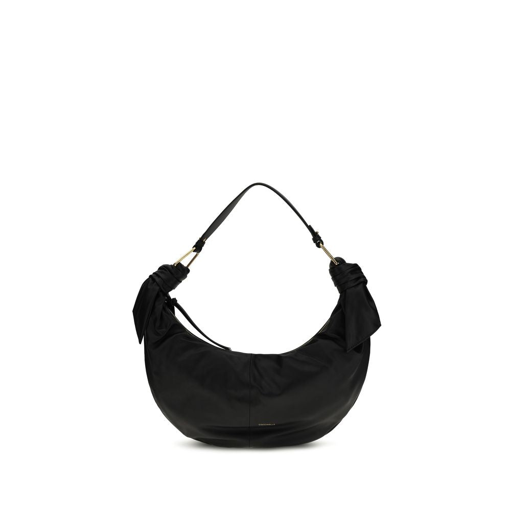 Black Calf Leather Bos Taurus Shoulder Bag - ventzia