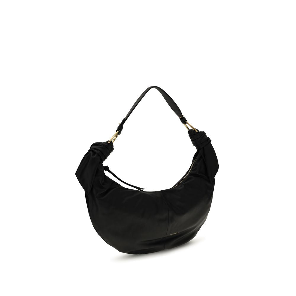 Black Calf Leather Bos Taurus Shoulder Bag - ventzia