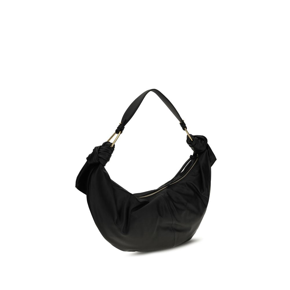 Black Calf Leather Bos Taurus Shoulder Bag - ventzia