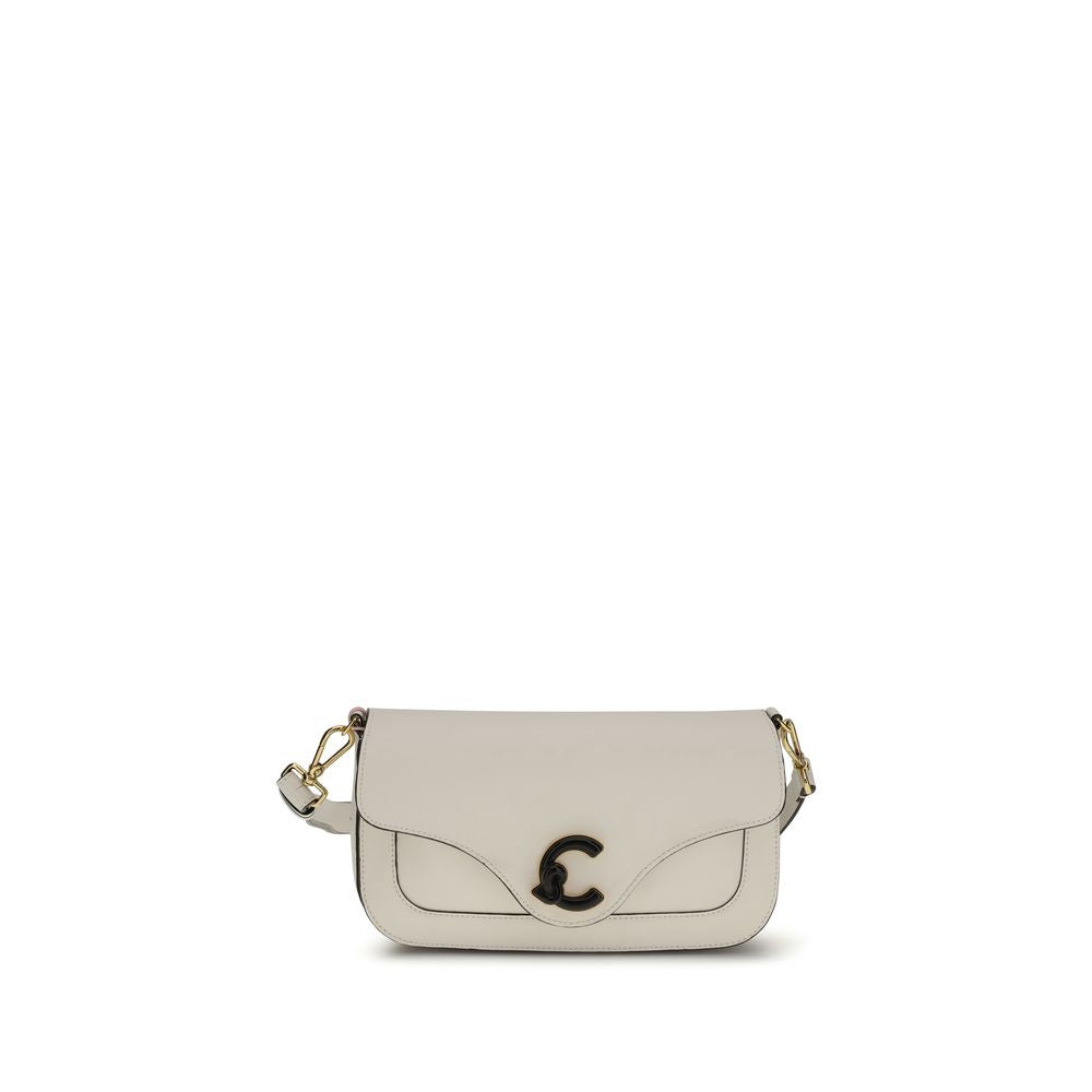 White Calf Leather Bos Taurus Shoulder Bag - ventzia