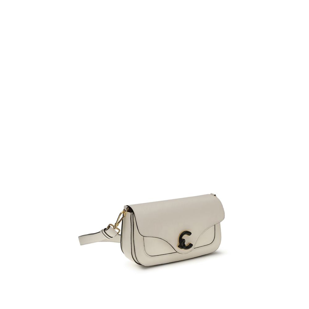 White Calf Leather Bos Taurus Shoulder Bag - ventzia