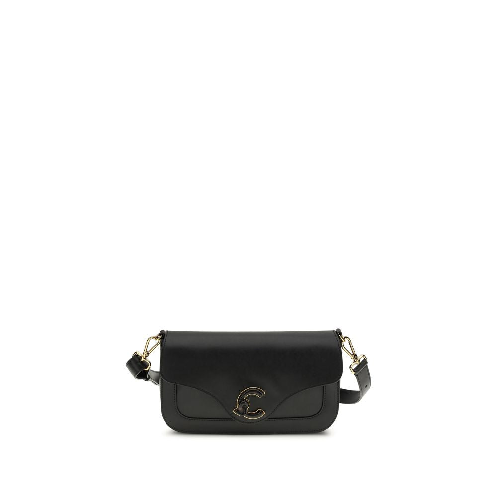 Black Calf Leather Bos Taurus Shoulder Bag - ventzia