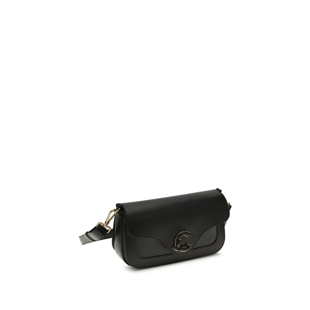 Black Calf Leather Bos Taurus Shoulder Bag - ventzia