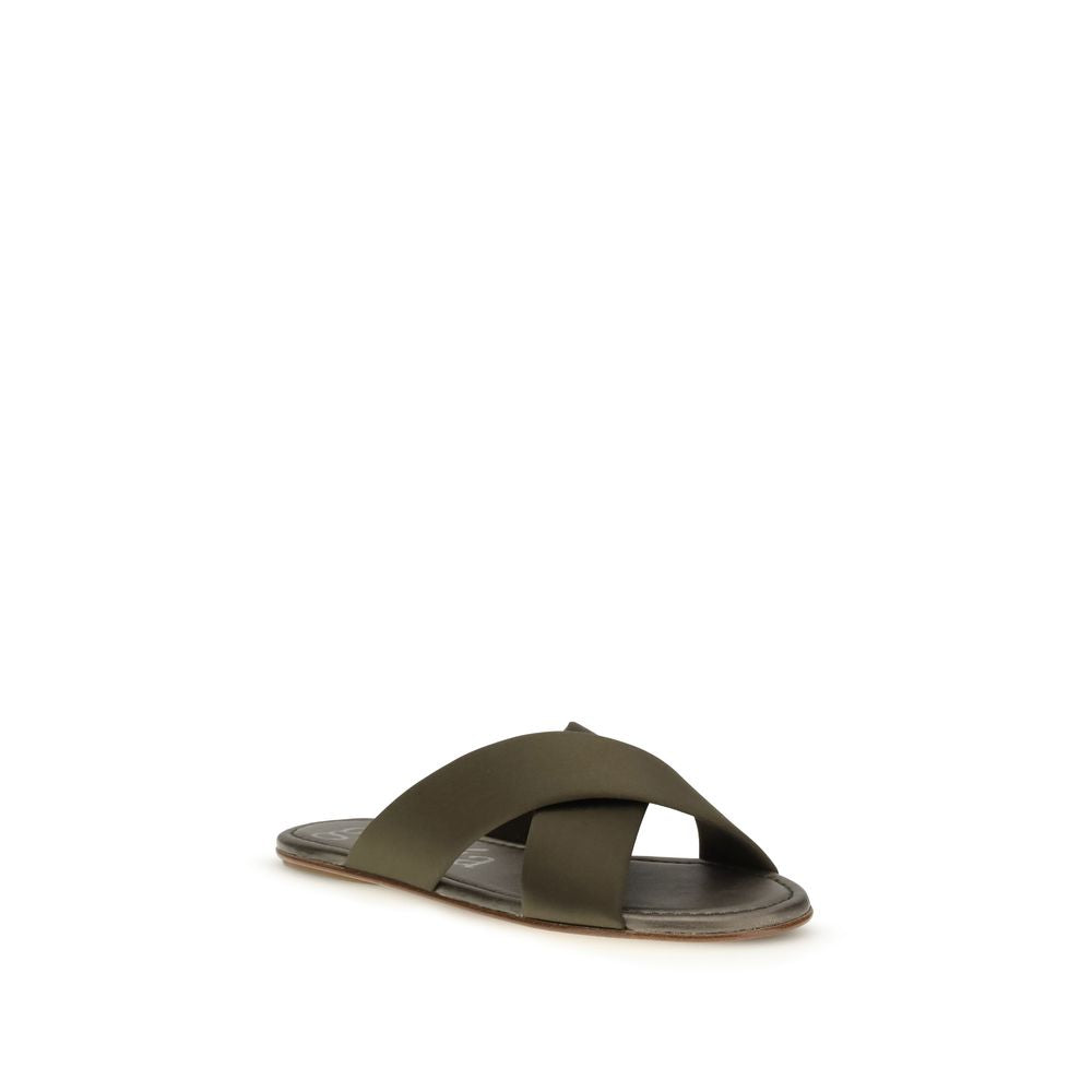 Brown Silk Sandals - ventzia