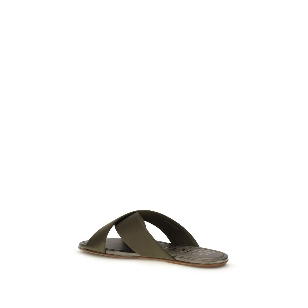 Brown Silk Sandals - ventzia