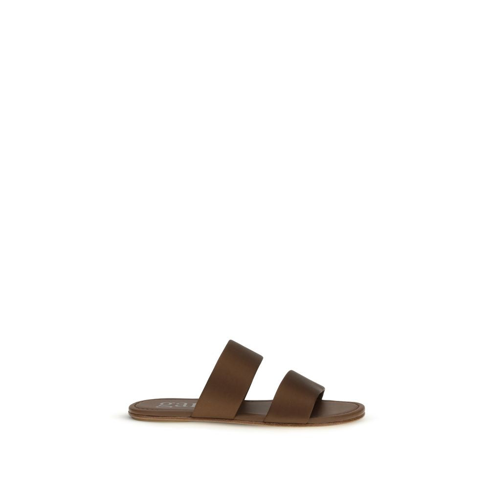 Brown Silk Sandals - ventzia