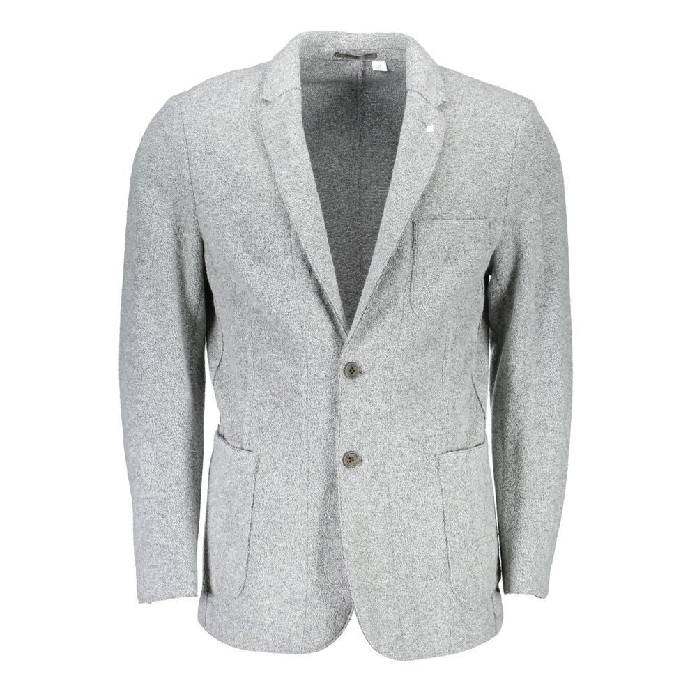 Gray Polyester And Wool Blazer - ventzia