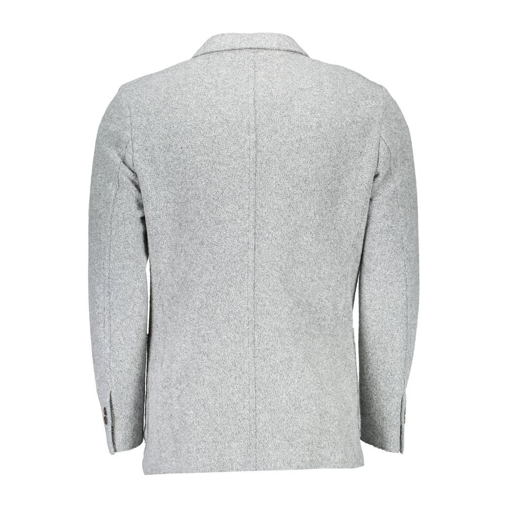 Gray Polyester And Wool Blazer - ventzia