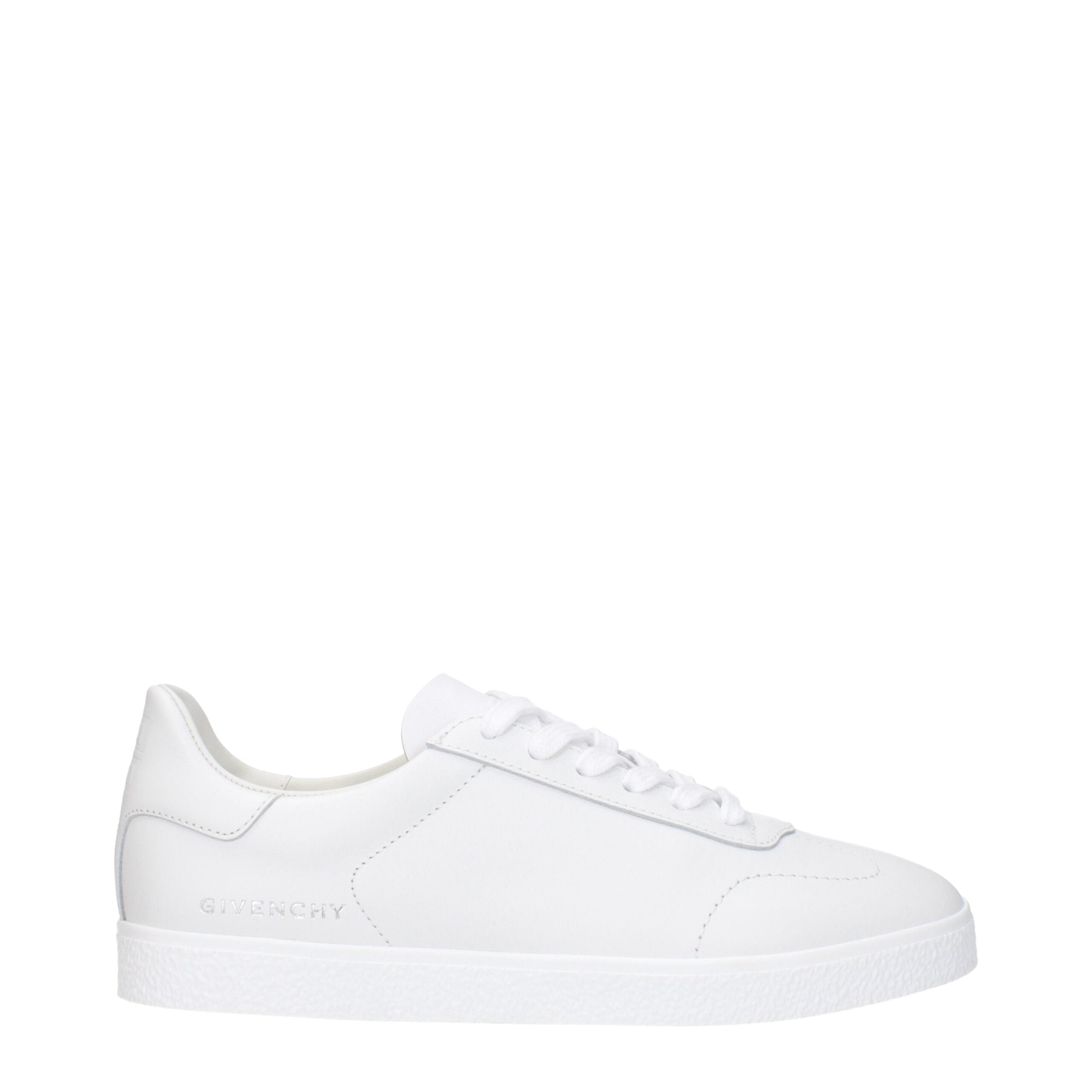 White Leather Low Top Sneakers - ventzia