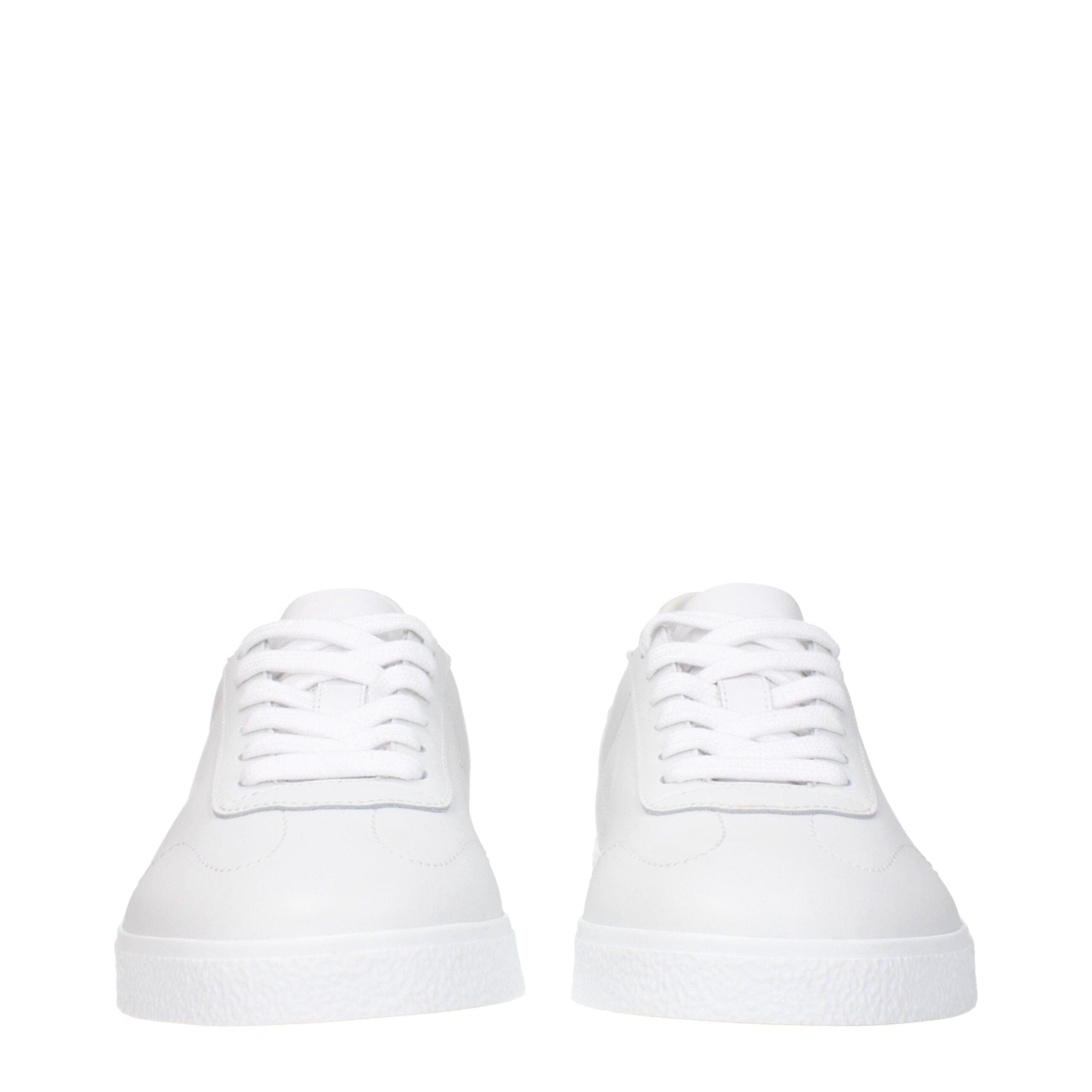 White Leather Low Top Sneakers - ventzia