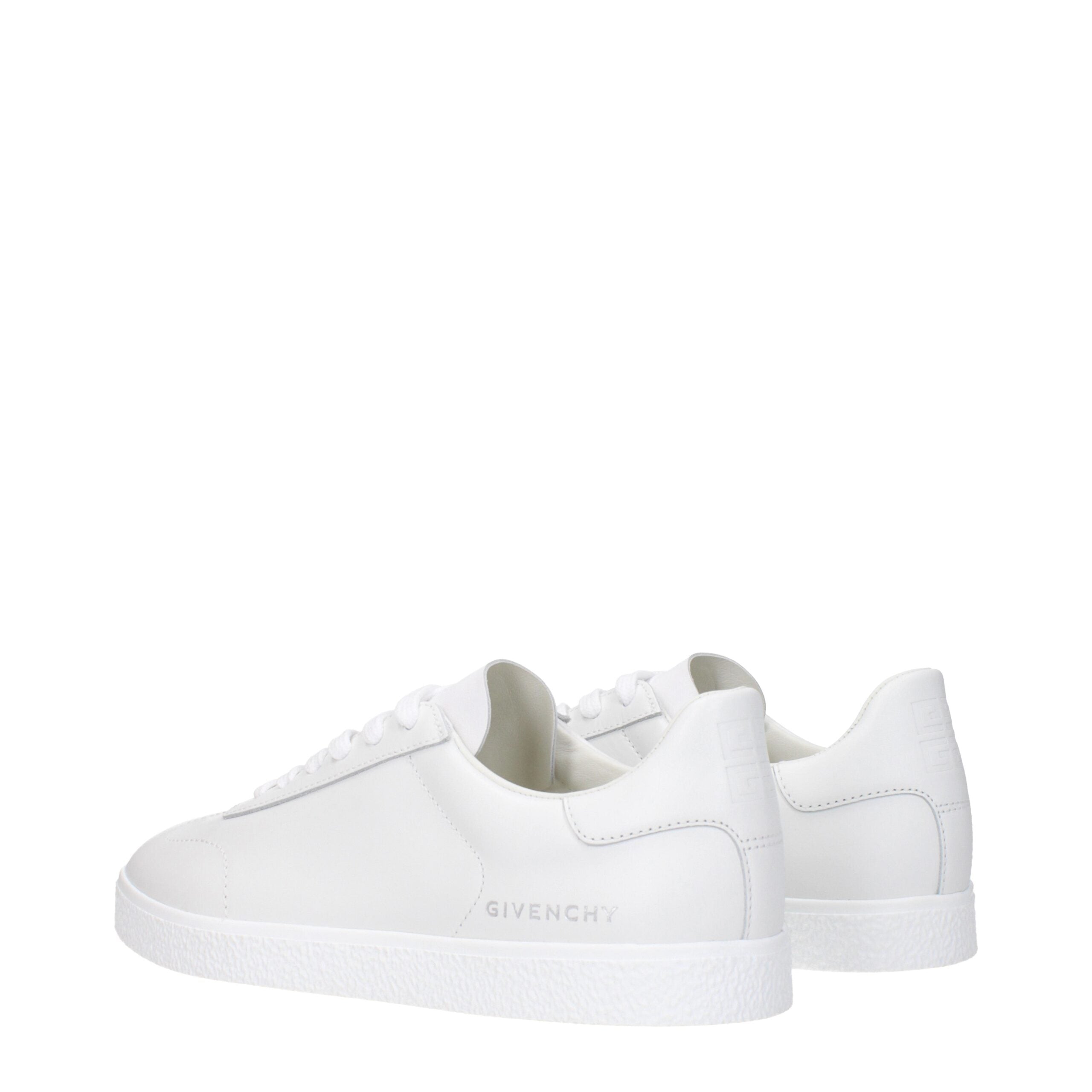 White Leather Low Top Sneakers - ventzia