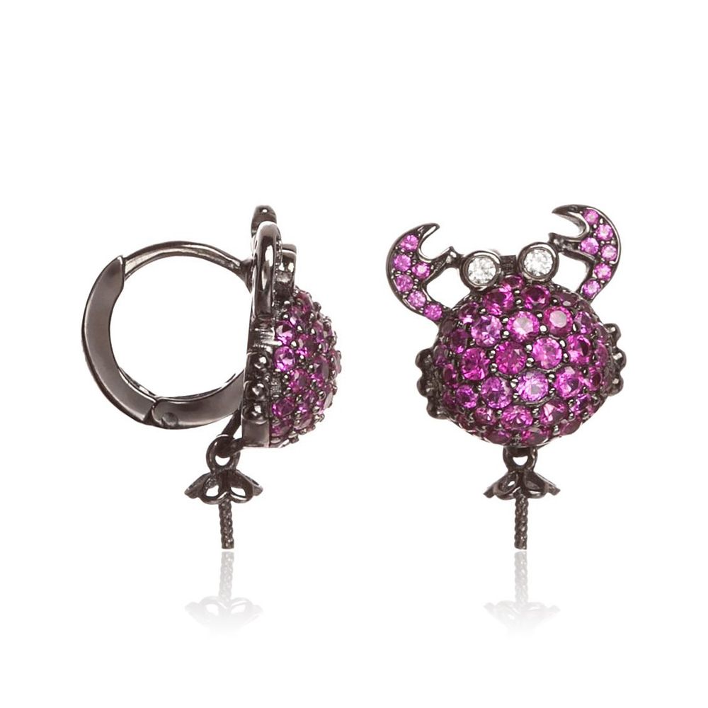Bicolor Silver Earrings - ventzia