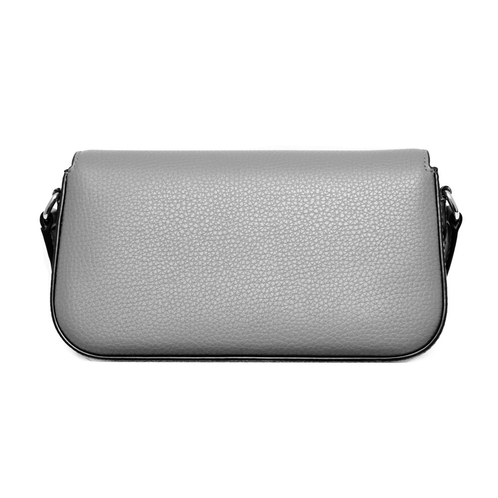 Gray Leather Crossbody Bag - ventzia