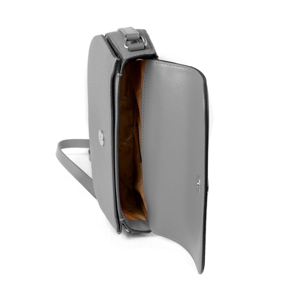 Gray Leather Crossbody Bag - ventzia