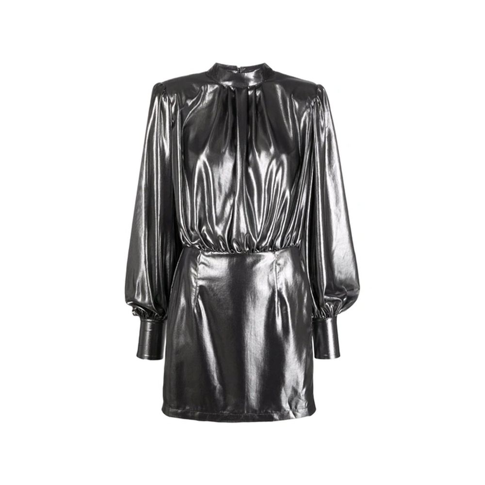 Silver Polyester Cocktail Dress - ventzia