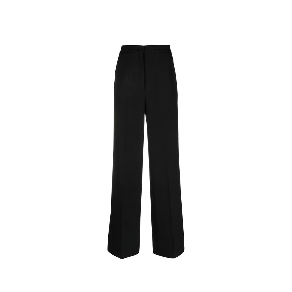 Black Elastane Casual Pants - ventzia