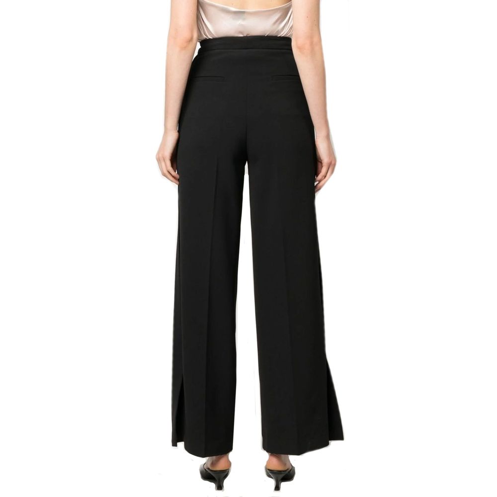 Black Elastane Casual Pants - ventzia