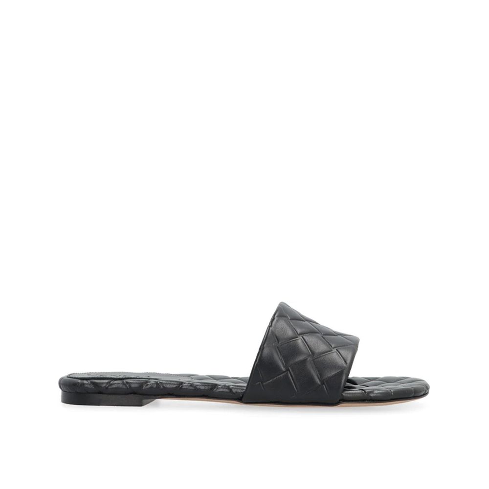 Black Lamb Leather Mules - ventzia