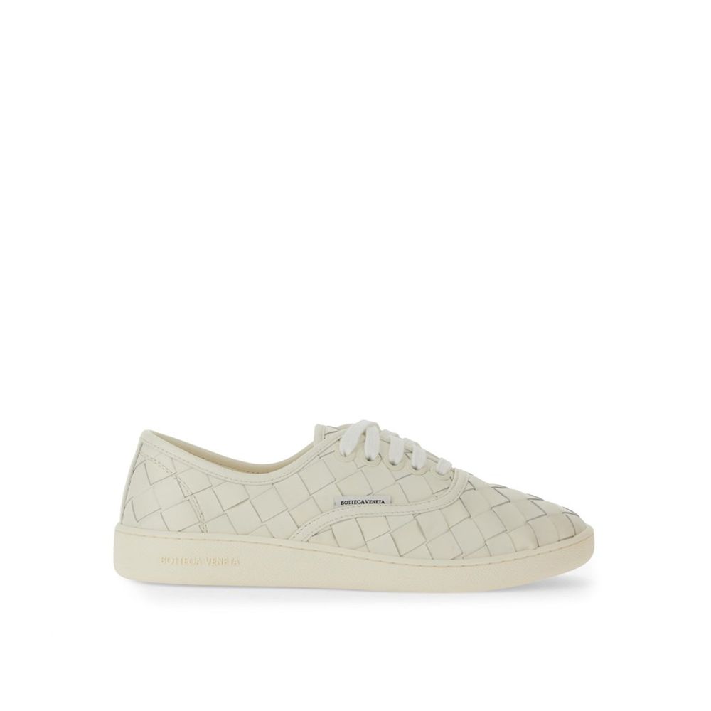 White Calfskin Low Top Sneakers - ventzia