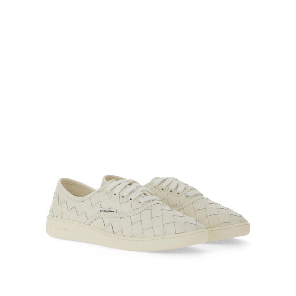 White Calfskin Low Top Sneakers - ventzia