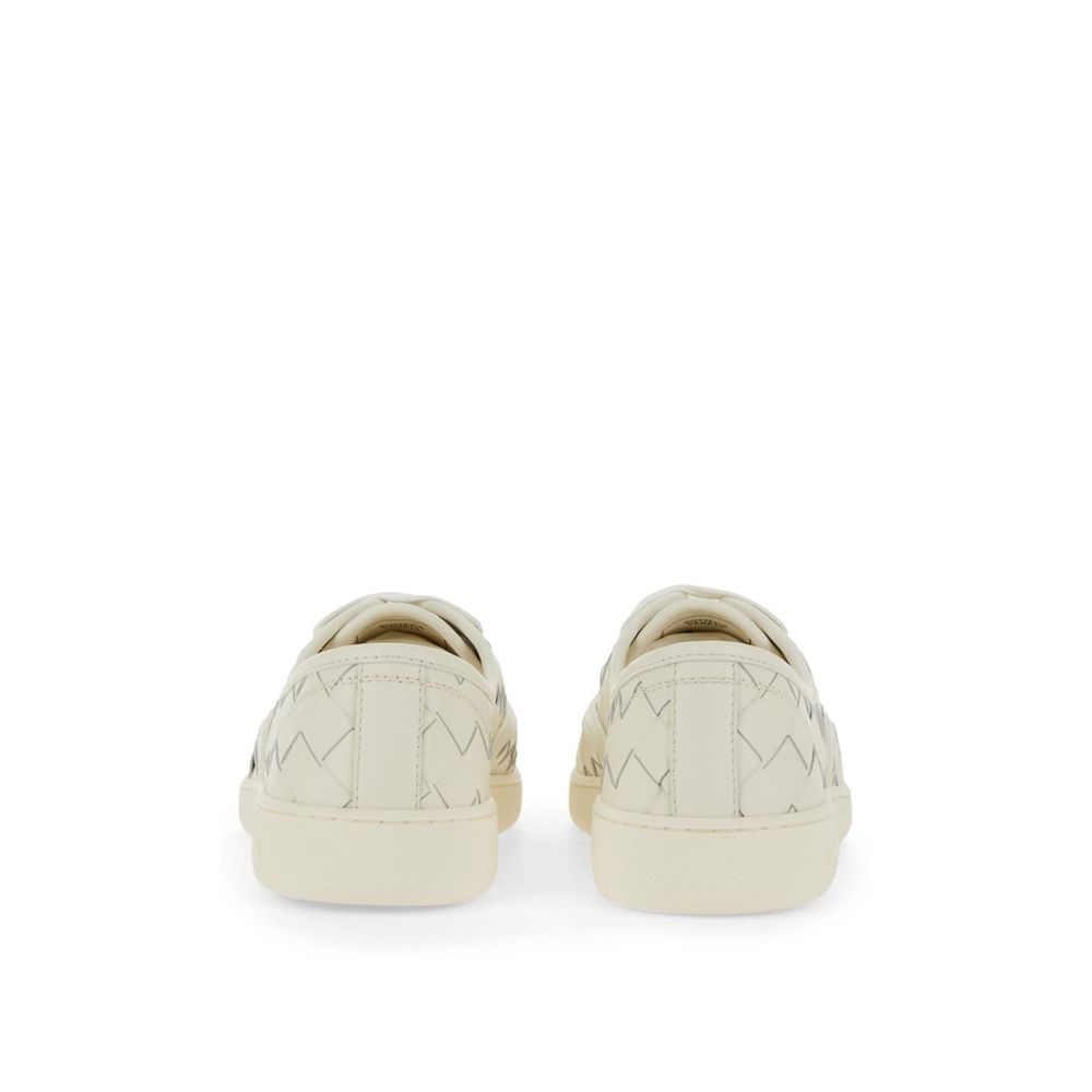 White Calfskin Low Top Sneakers - ventzia