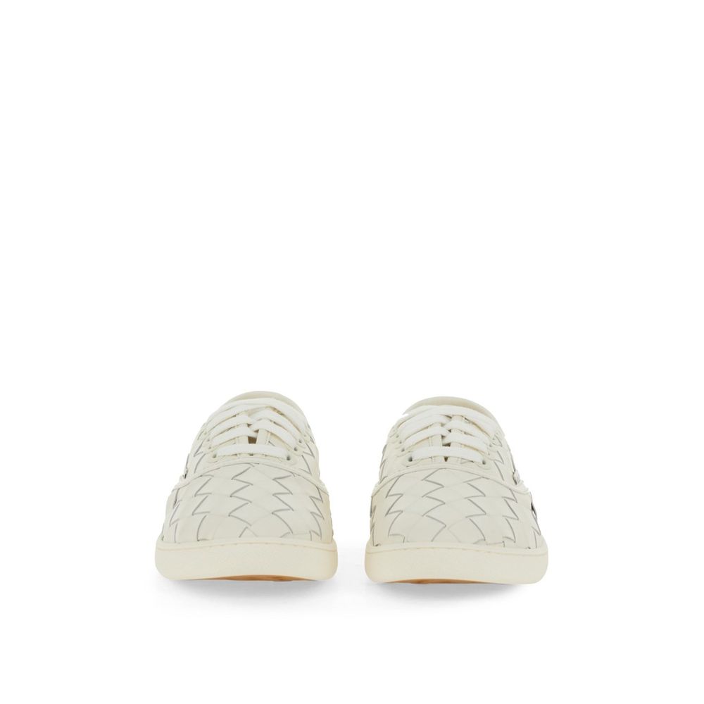 White Calfskin Low Top Sneakers - ventzia