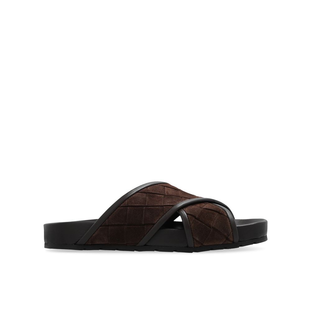 Brown Lamb Leather Sandals - ventzia