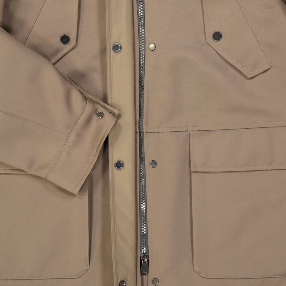 Brown Polyester Parka - ventzia