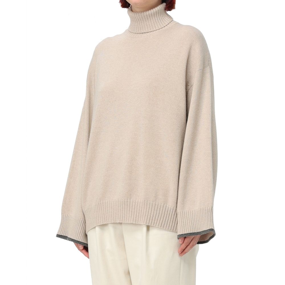 Beige Cashmere Sweater - ventzia