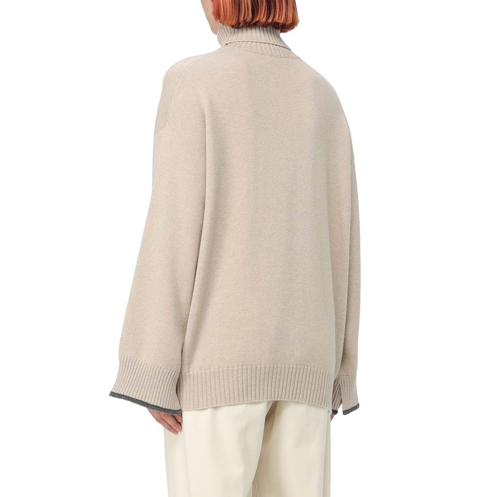 Beige Cashmere Sweater - ventzia