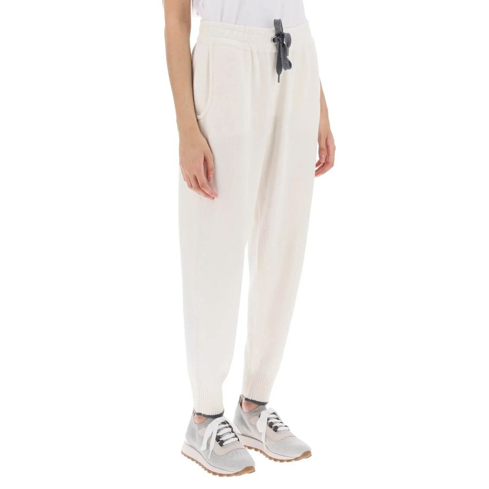 White Cashmere Casual Pants - ventzia