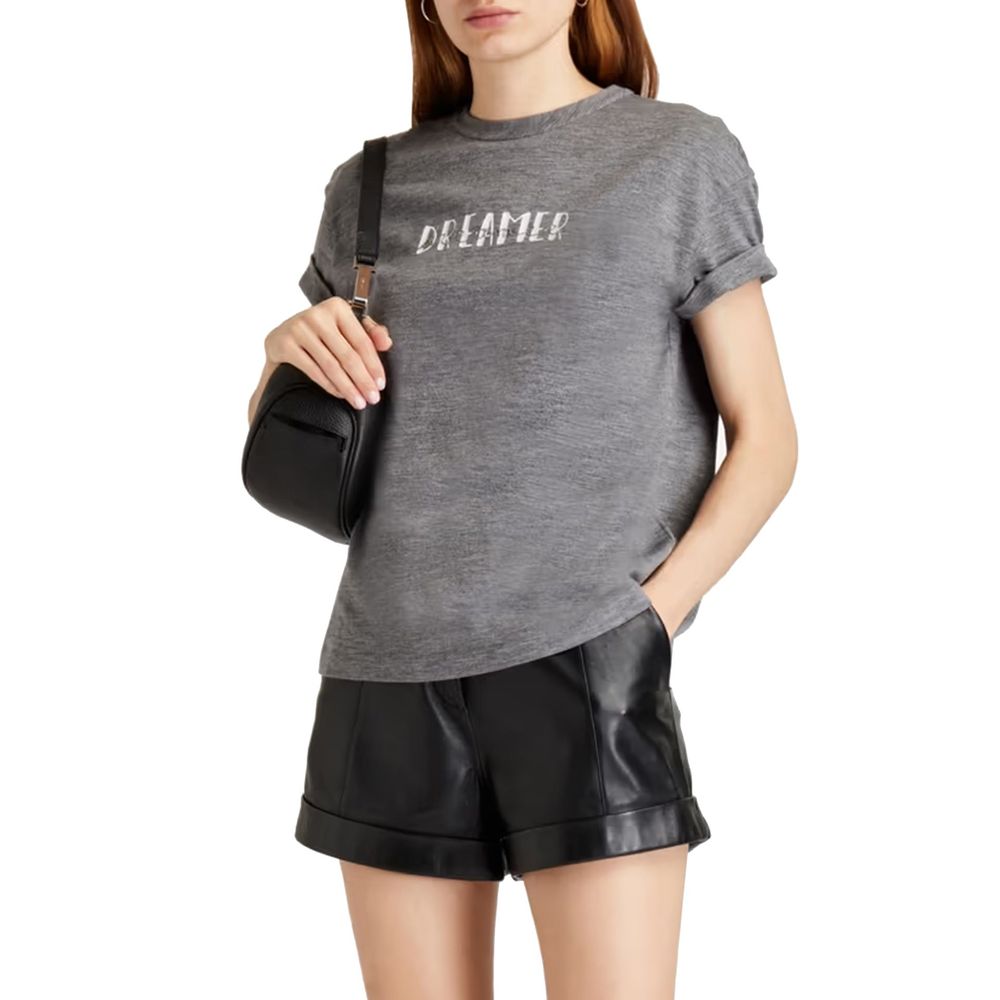 Gray Elastane T-Shirt - ventzia