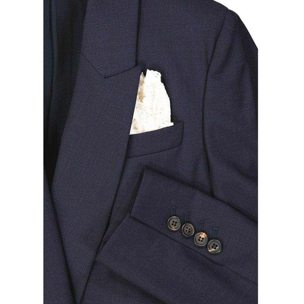 Blue Virgin Wool Jackets And Coat - ventzia