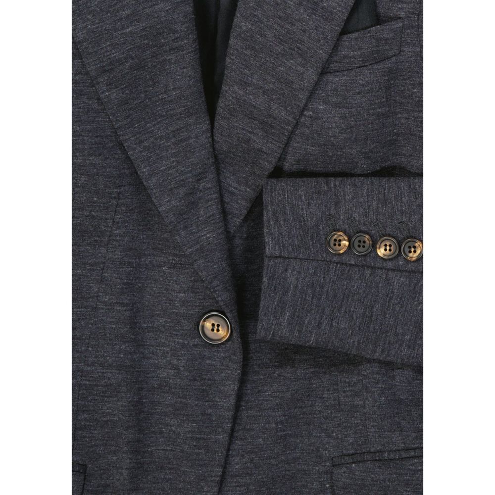 Gray Wool Blazer - ventzia