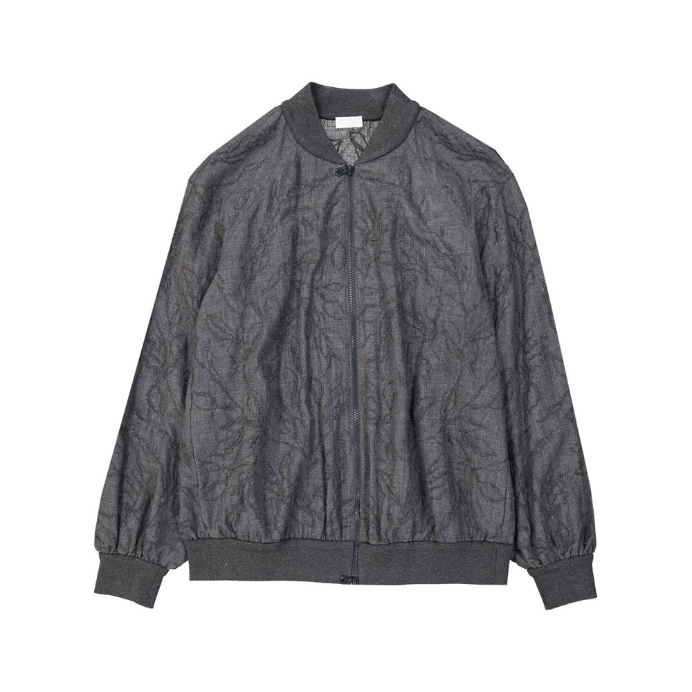 Gray Virgin Wool Bomber - ventzia