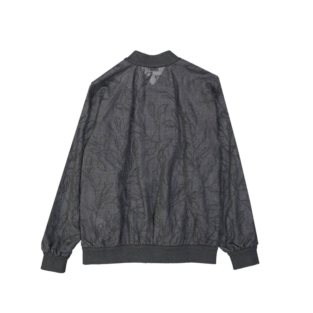 Gray Virgin Wool Bomber - ventzia