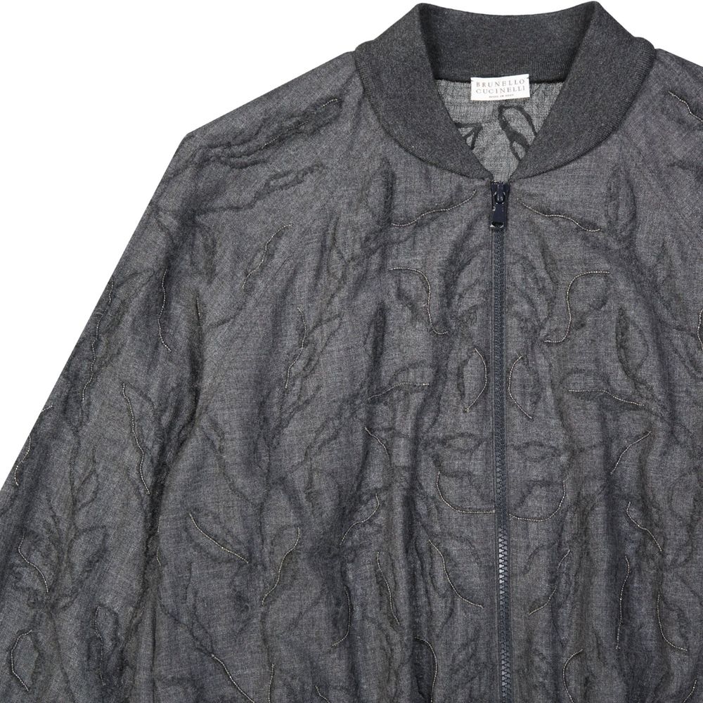 Gray Virgin Wool Bomber - ventzia