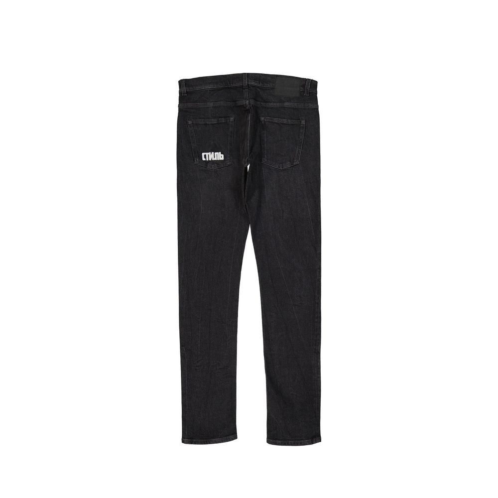 Black Cotton Slim Fit Jeans - ventzia