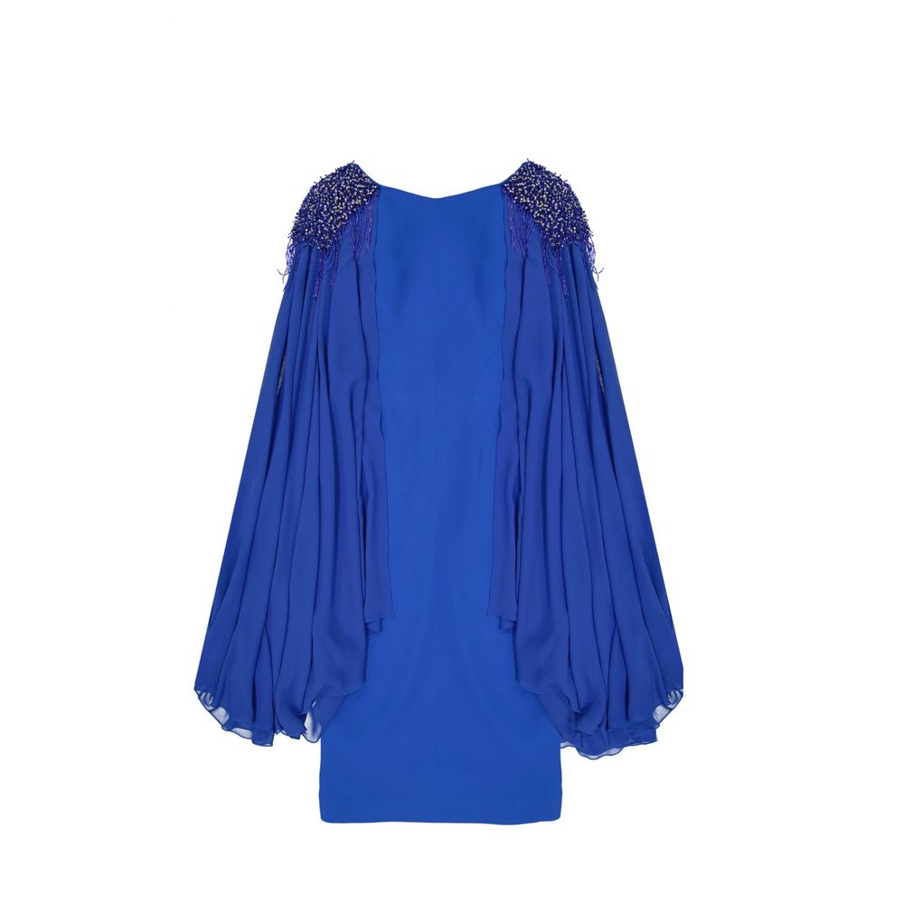 Blue Acetate Cocktail Dress - ventzia