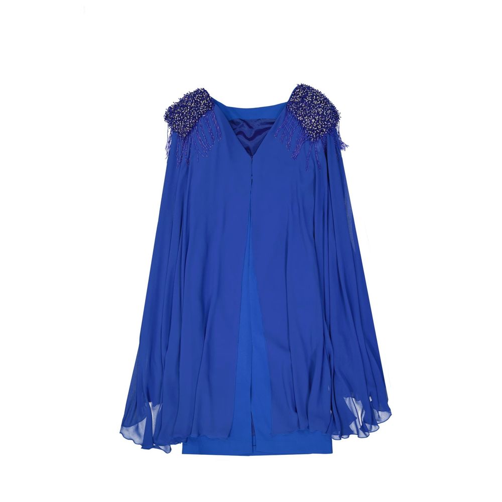 Blue Acetate Cocktail Dress - ventzia