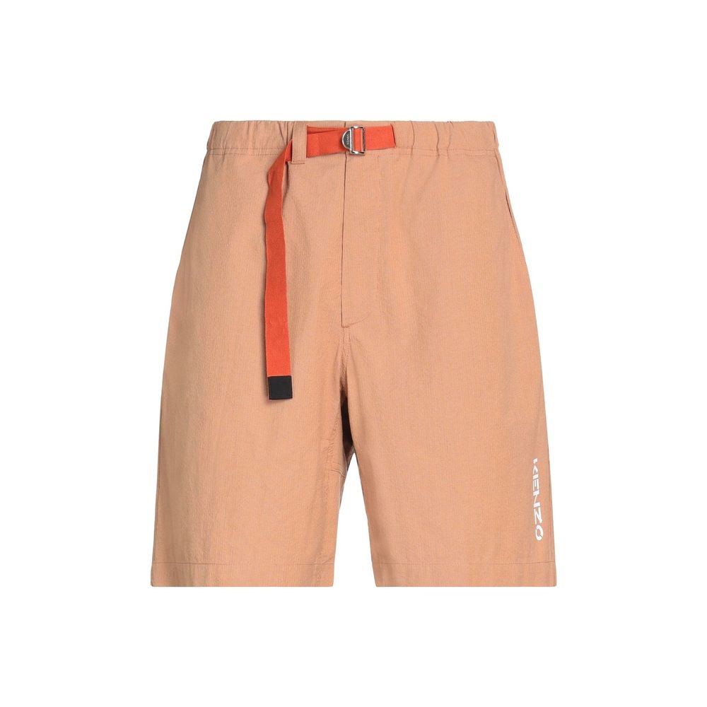 Brown Cotton Bermuda Shorts - ventzia