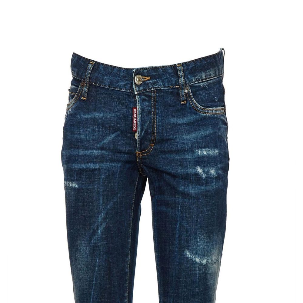 Blue Cotton Slim Fit Jeans - ventzia