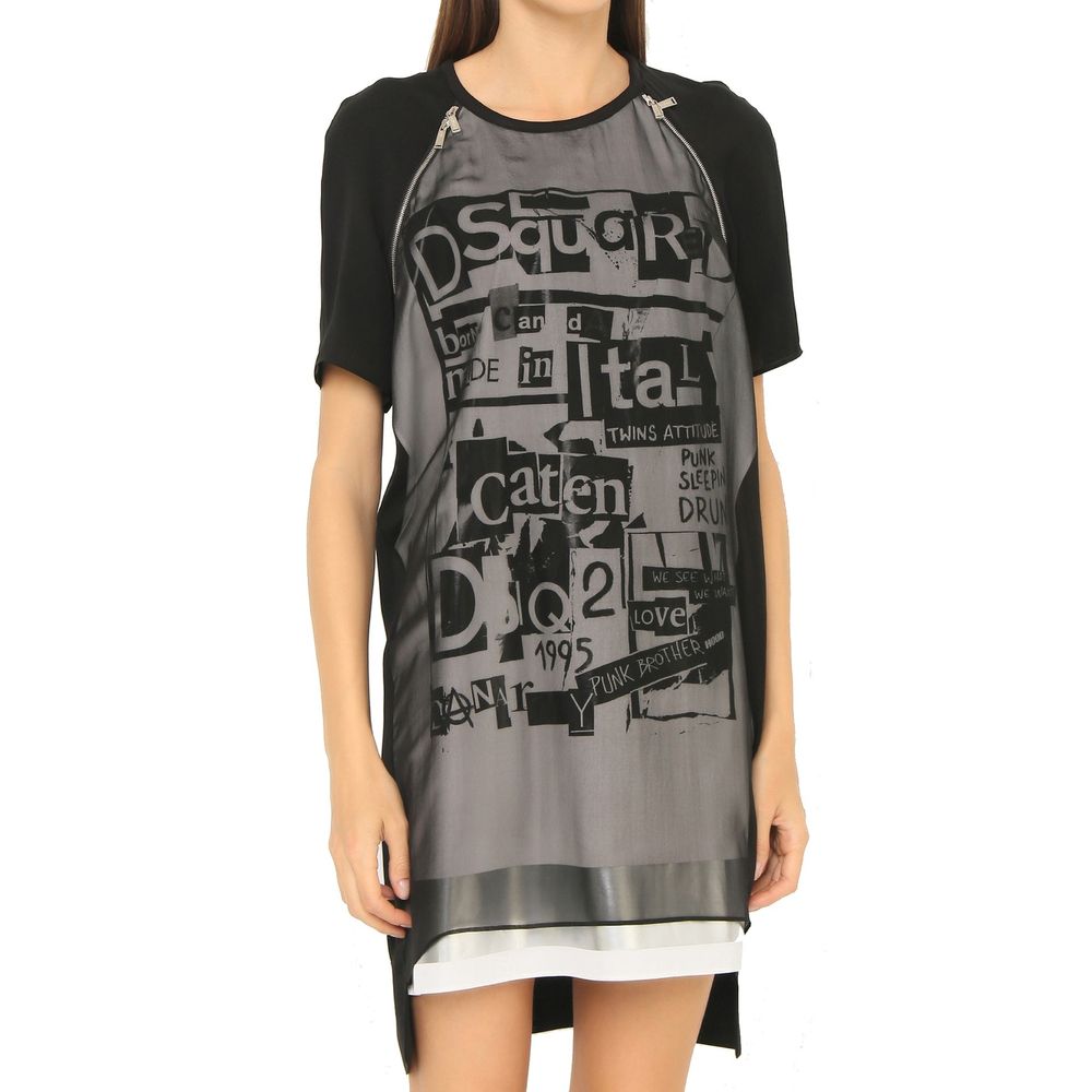 Black Silk Casual Dress - ventzia